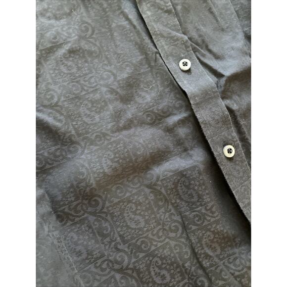 Robert Graham Paisley Shirt Men's Sz XLT Black Long Sleeve Bandana Prom Goth - Picture 4 of 8